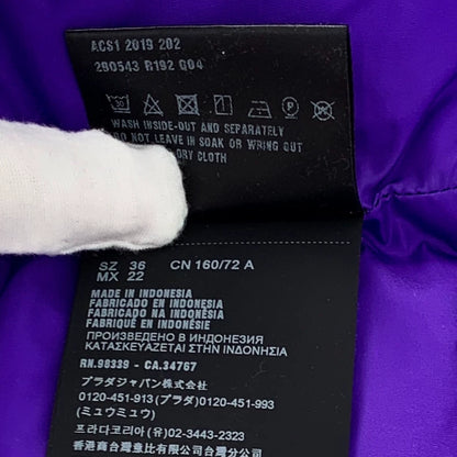 Prada Purple Hooded Zip Puffer Jacket