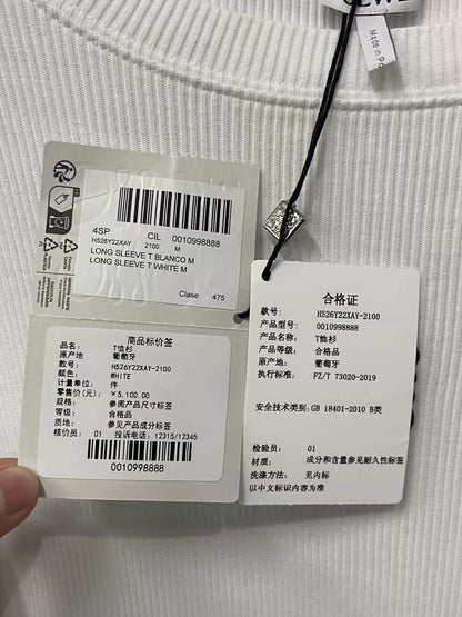 Loewe Embroidered Logo Long Sleeve Top