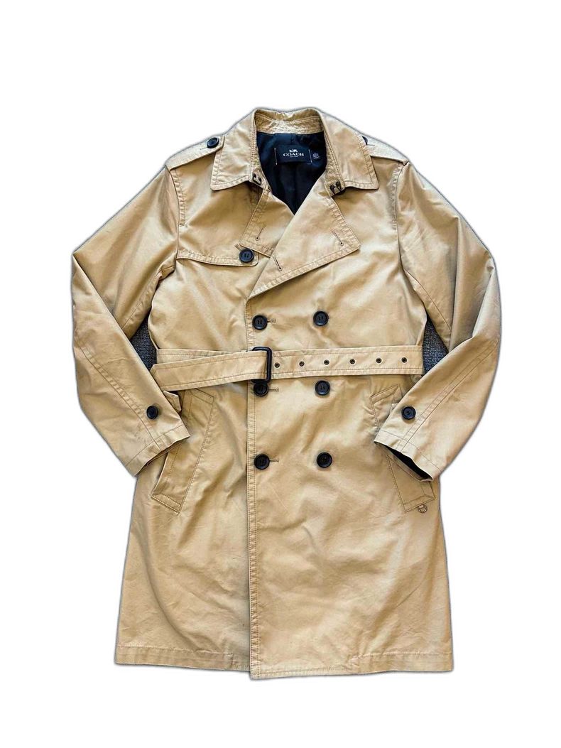 Coach Double-Breasted Long Trench Coat