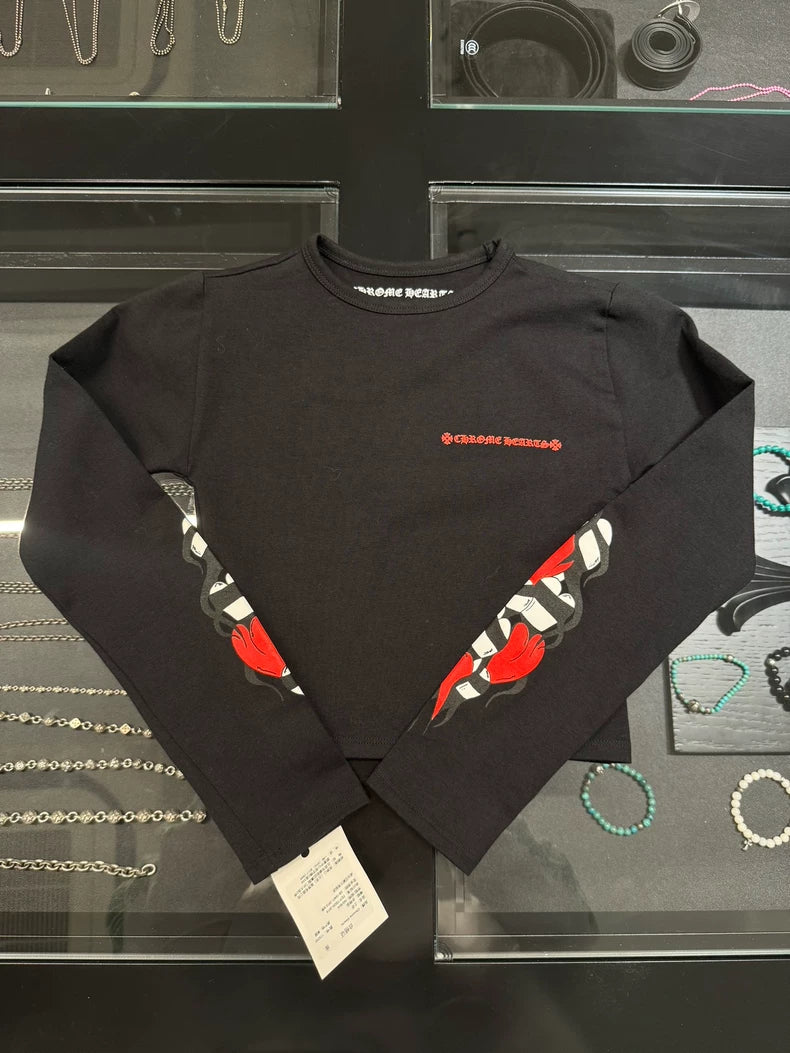 Chrome Hearts Black Red Flame Riding Top-yf