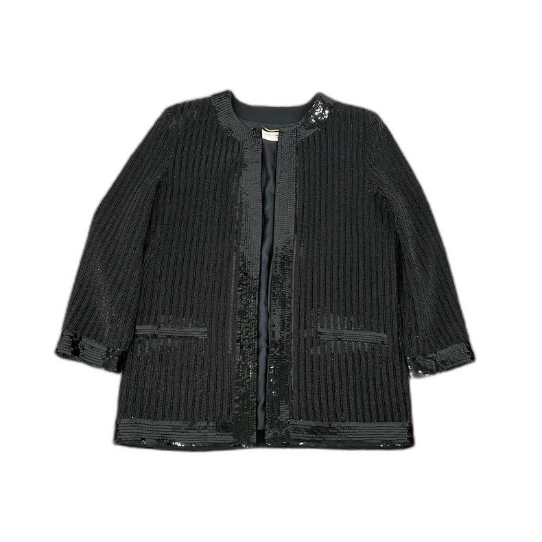 Black Sequin Cardigan from Saint Laurent