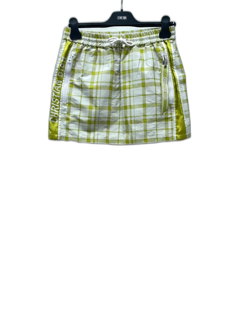 Dior Lemon Yellow Check Skirt