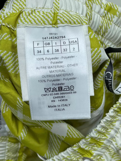 Dior Lemon Yellow Check Skirt