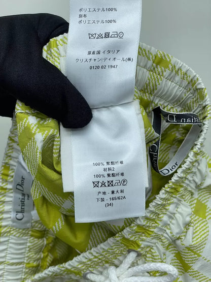 Dior Lemon Yellow Check Skirt