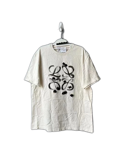 Loewe Short Sleeve T-Shirt in Beige Color