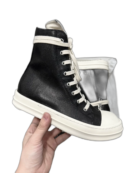 Rick Owens High Top Sneakers Black White-yf
