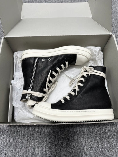 Rick Owens High Top Sneakers Black White-yf