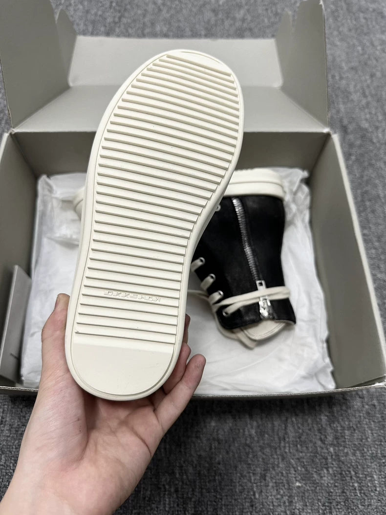 Rick Owens High Top Sneakers Black White-yf