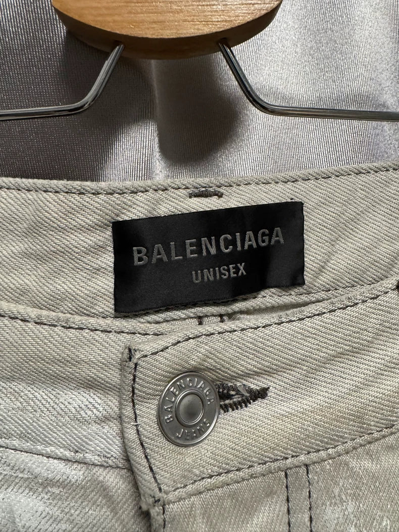 Balenciaga Graffiti Distressed Loose Jeans