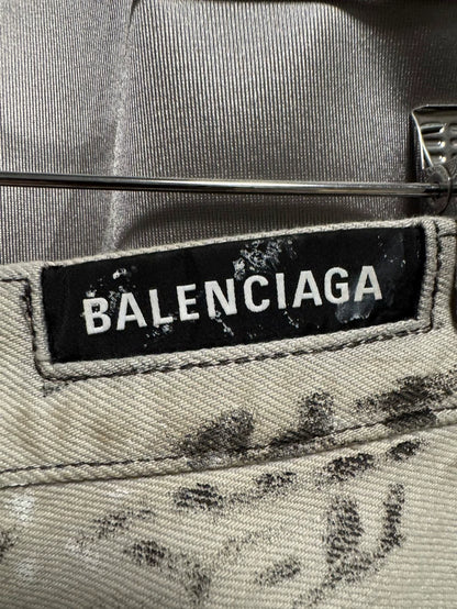 Balenciaga Graffiti Distressed Loose Jeans