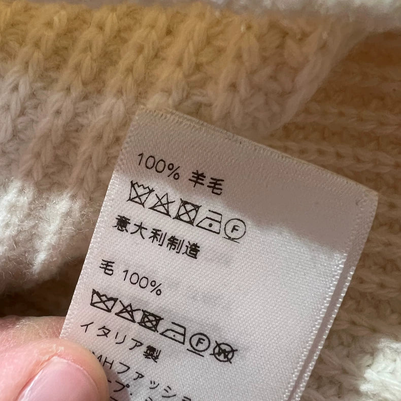 Celine White Logo Wool Knit Sweater