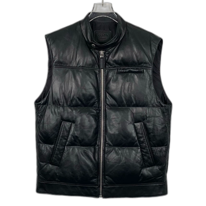Prada Black Down Vest with Zipper