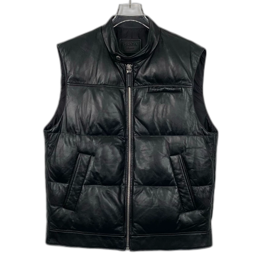 Prada Black Down Vest with Zipper