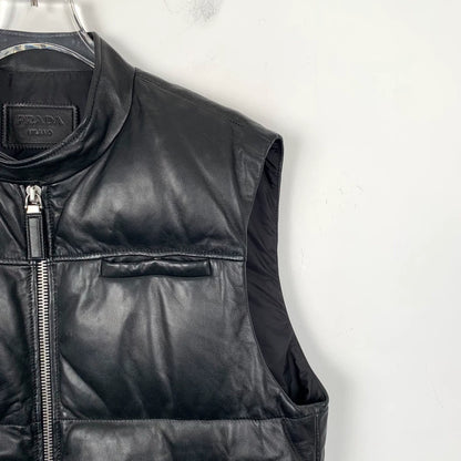Prada Black Down Vest with Zipper