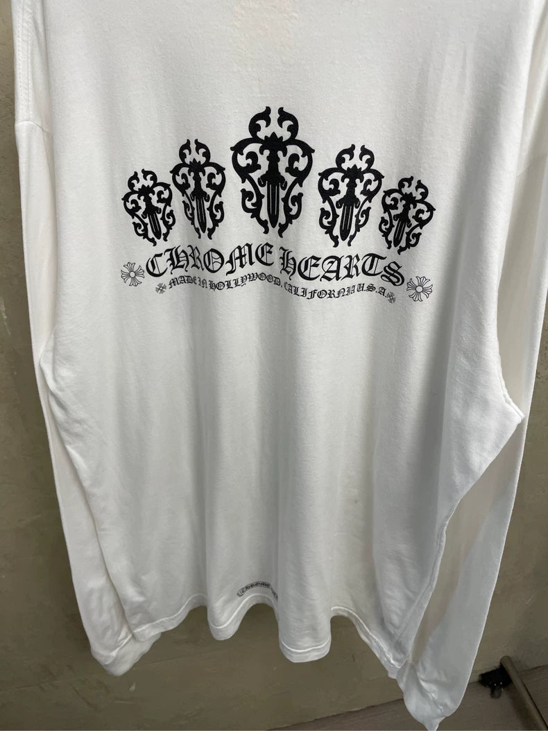 Chrome Hearts Long Sleeve White T-Shirt