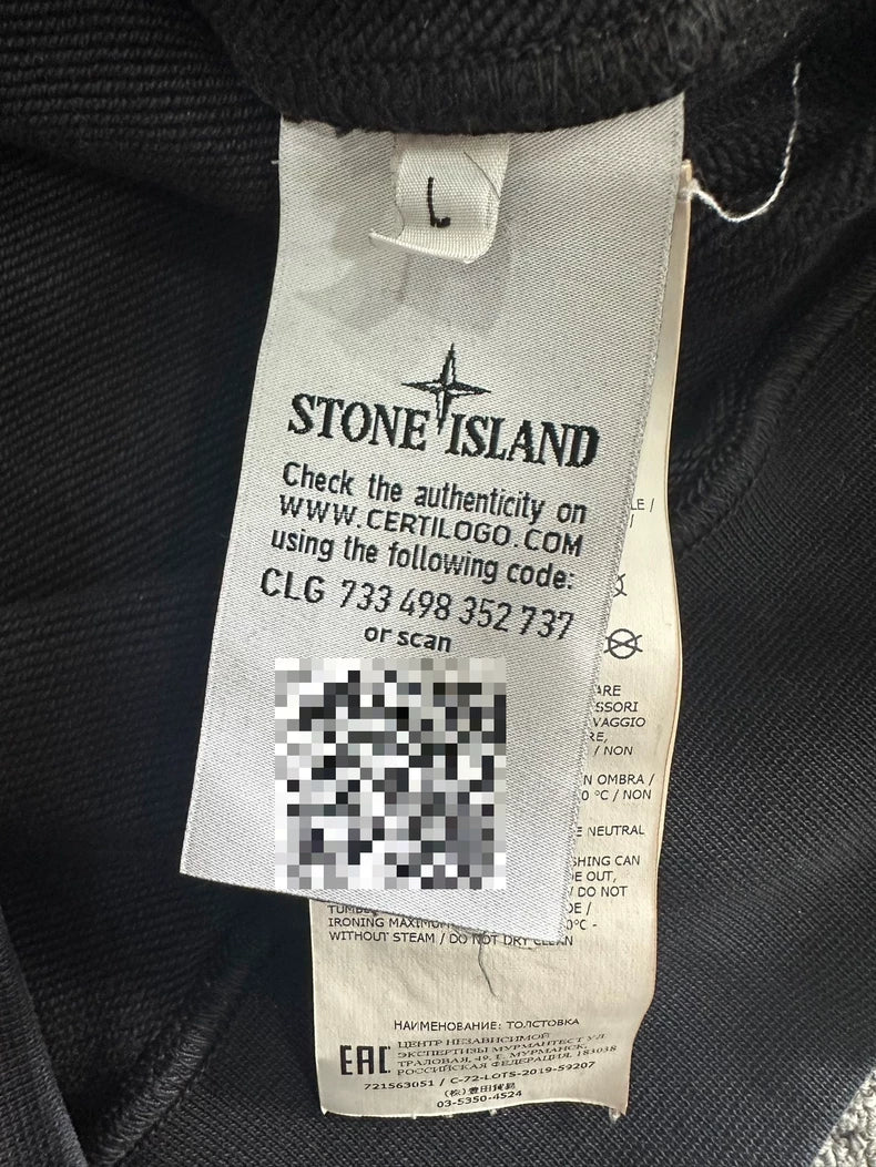 Stone Island Black Sleeve Patch Sweatshirt