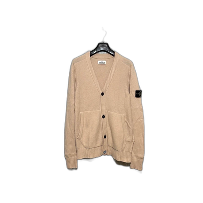 Stone Island Beige Wool Knit Cardigan
