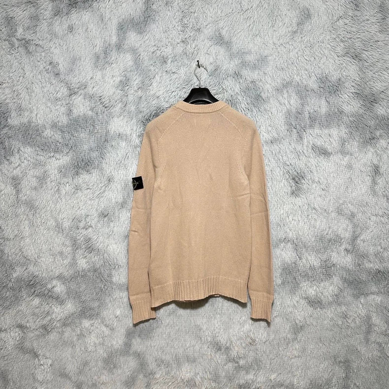 Stone Island Beige Wool Knit Cardigan