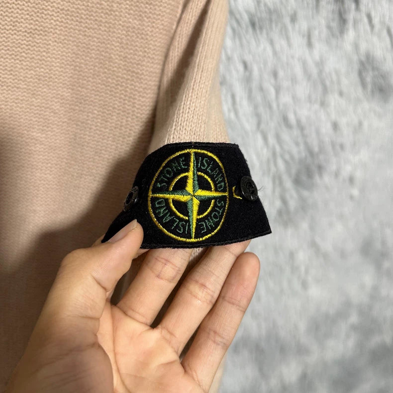 Stone Island Beige Wool Knit Cardigan