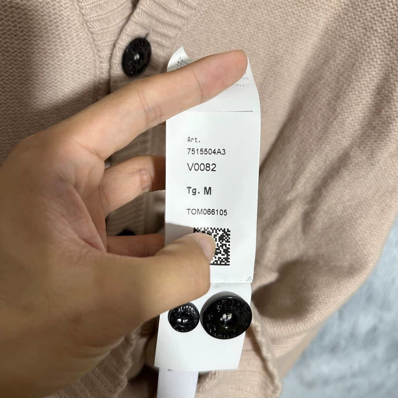 Stone Island Beige Wool Knit Cardigan