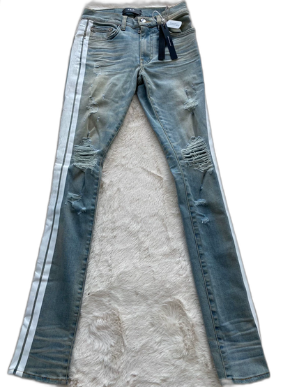 Amiri Washed Blue Side Stripe Jeans