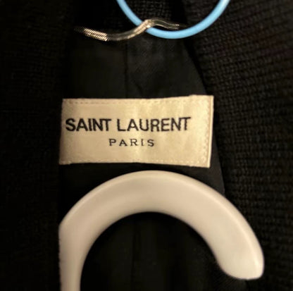 Saint Laurent Wool and Leather Baseball Jacket
