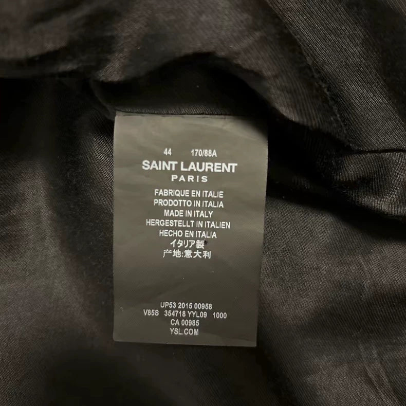 Saint Laurent Wool and Leather Baseball Jacket