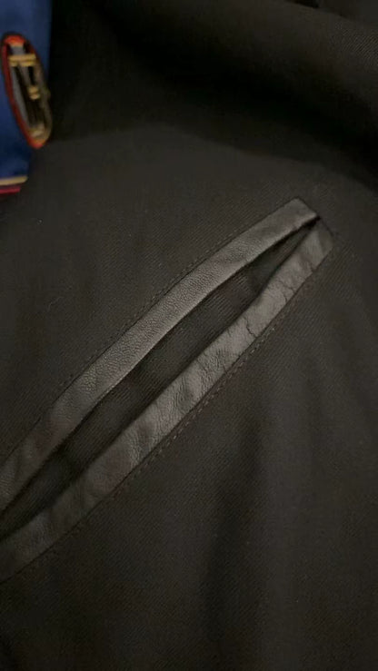 Saint Laurent Wool and Leather Baseball Jacket