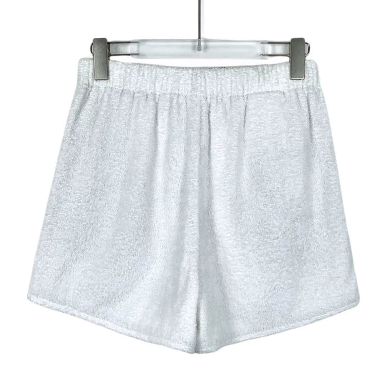 Prada White Triangle Logo Cotton Shorts