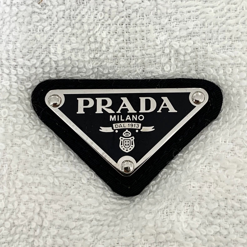 Prada White Triangle Logo Cotton Shorts