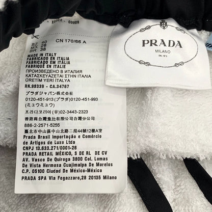 Prada White Triangle Logo Cotton Shorts