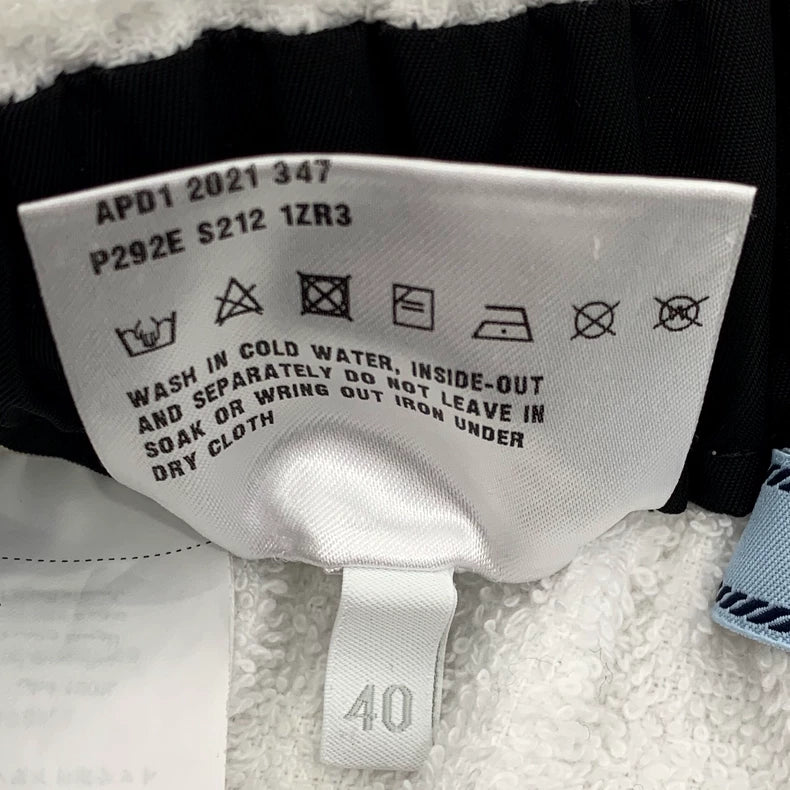 Prada White Triangle Logo Cotton Shorts