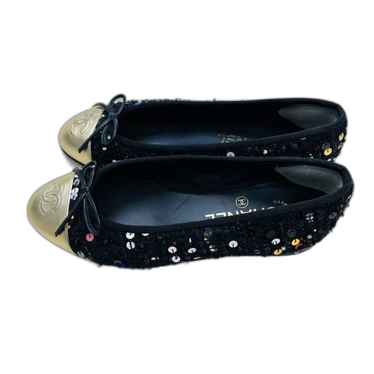 Chanel Sequin Logo Slip-On Shoes Size 36