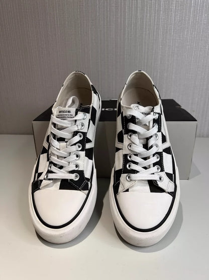 Retro Checkered Low-Top Canvas Sneakers