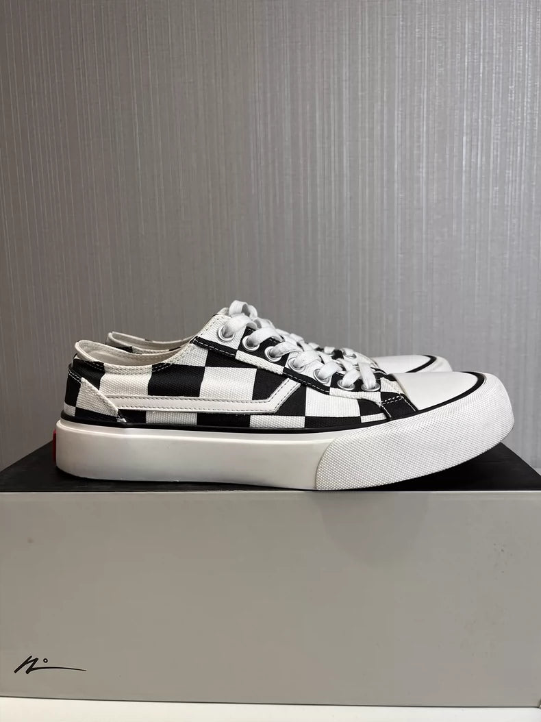 Retro Checkered Low-Top Canvas Sneakers