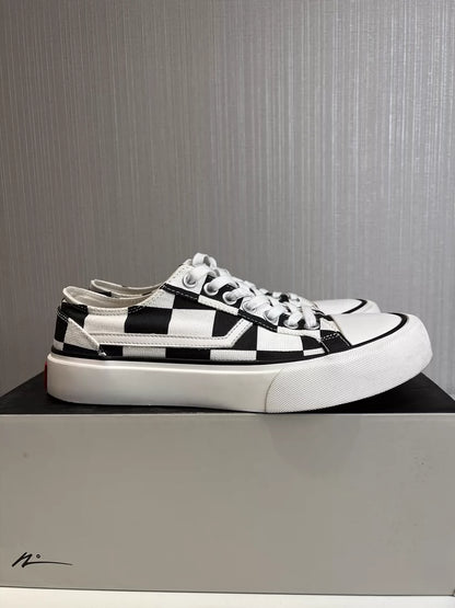 Retro Checkered Low-Top Canvas Sneakers