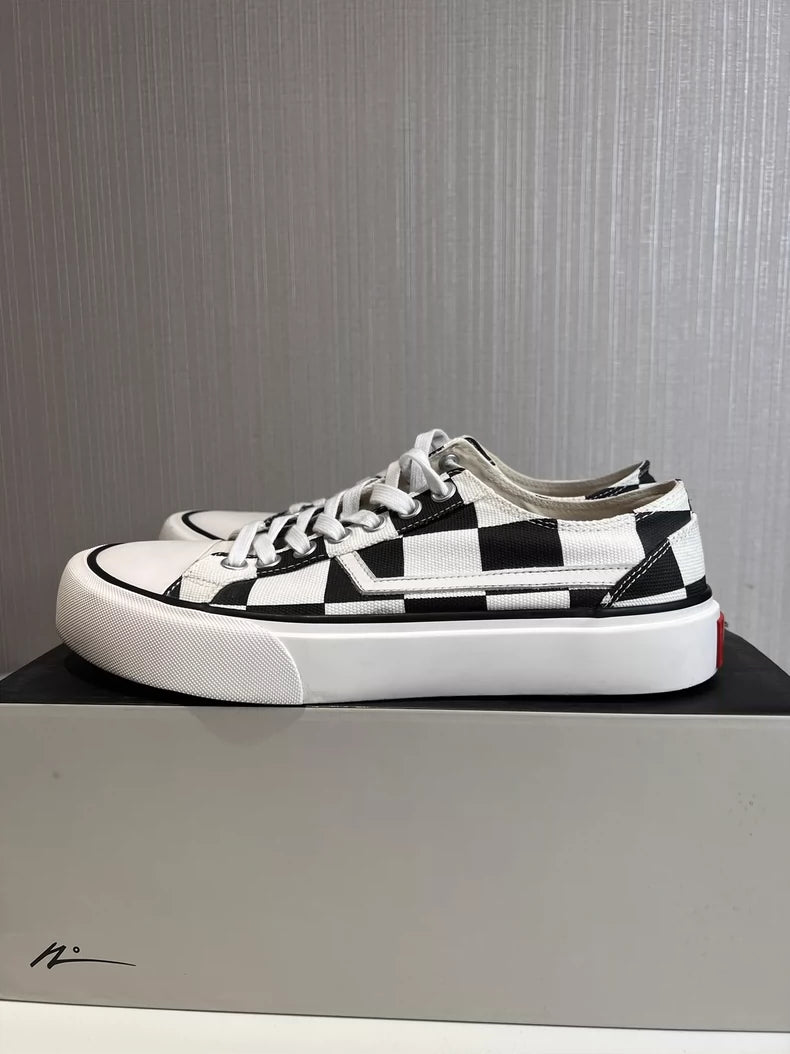 Retro Checkered Low-Top Canvas Sneakers