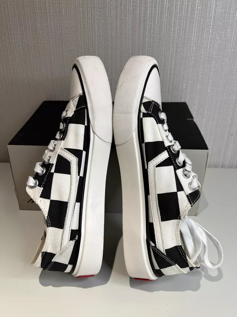 Retro Checkered Low-Top Canvas Sneakers