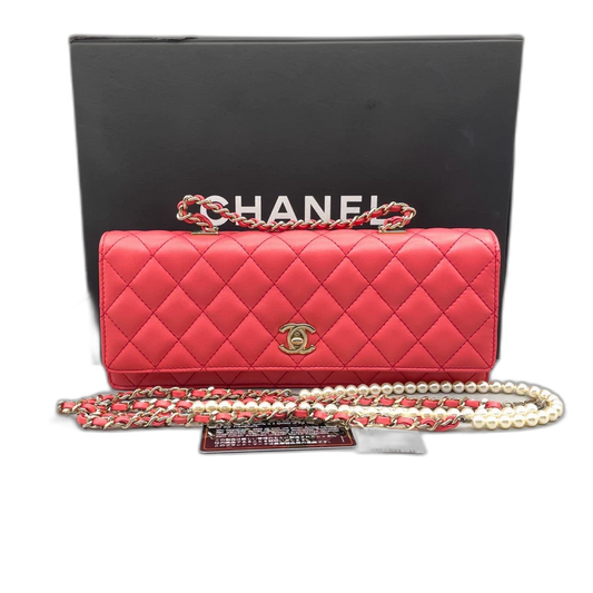 Red Quilted Chanel Evening Handbag