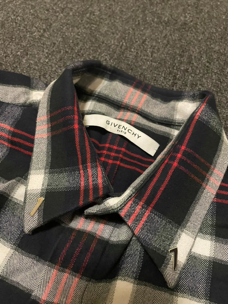 Givenchy Plaid Long Sleeve Button-Up Shirt-yf
