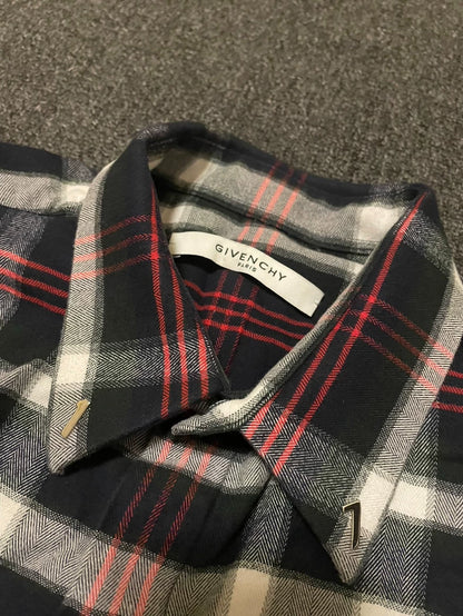 Givenchy Plaid Long Sleeve Button-Up Shirt-yf