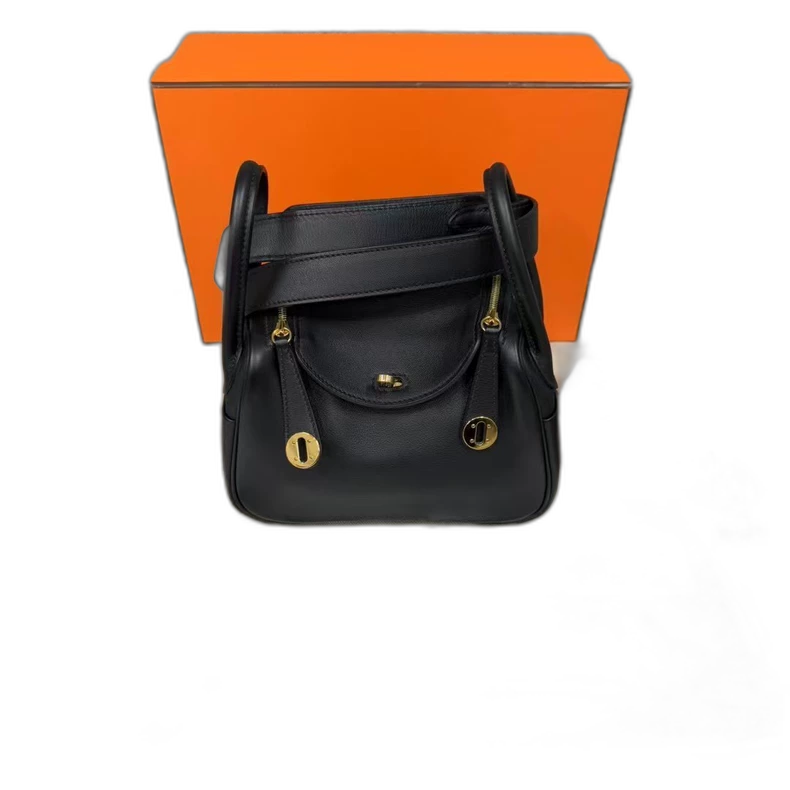 Hermes Black Gold Lindy Mini Bag