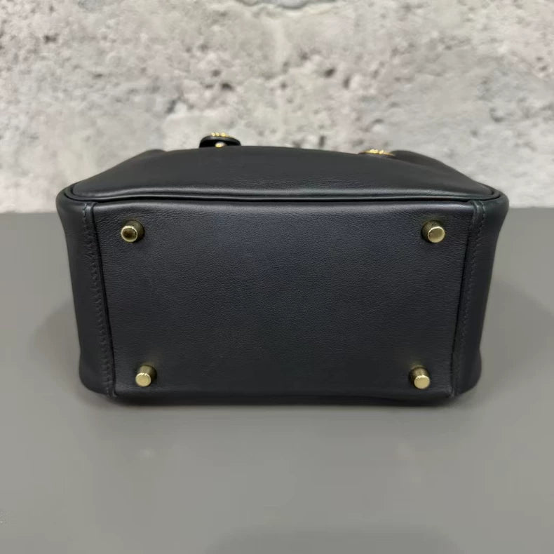 Hermes Black Gold Lindy Mini Bag