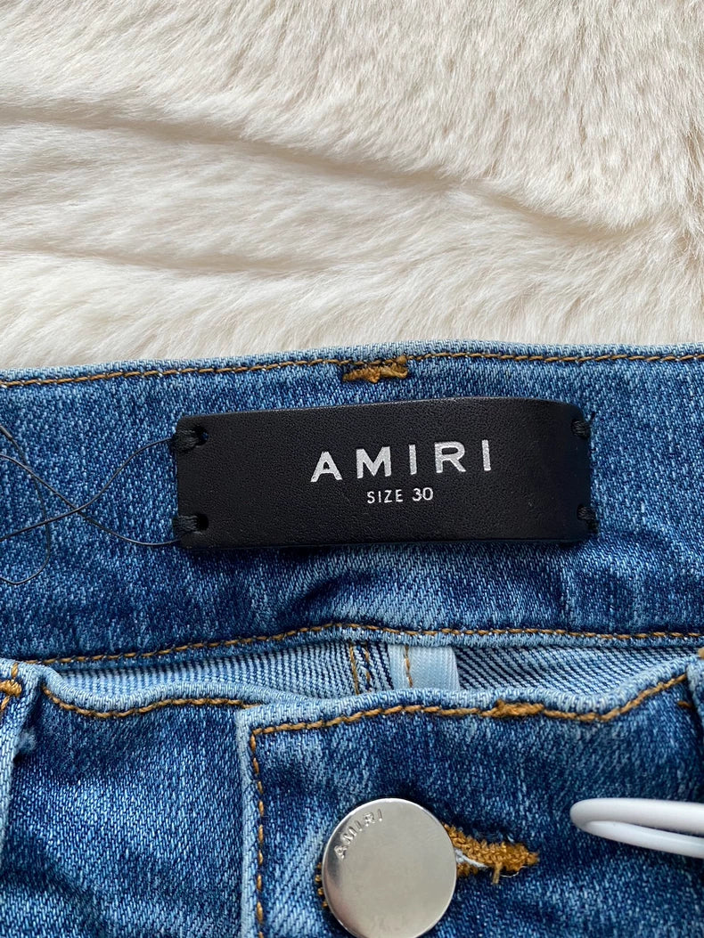 Amiri Blue Patchwork Denim Pants