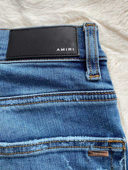Amiri Blue Patchwork Denim Pants