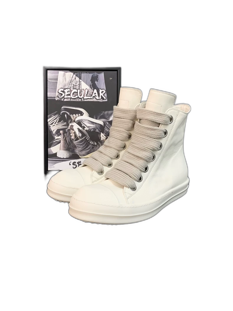 Rick Owens White High-Top Sneakers-yf