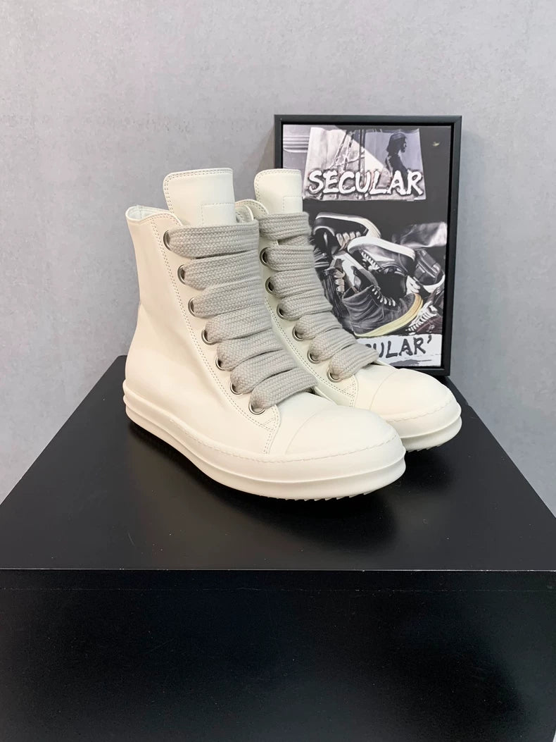 Rick Owens White High-Top Sneakers-yf