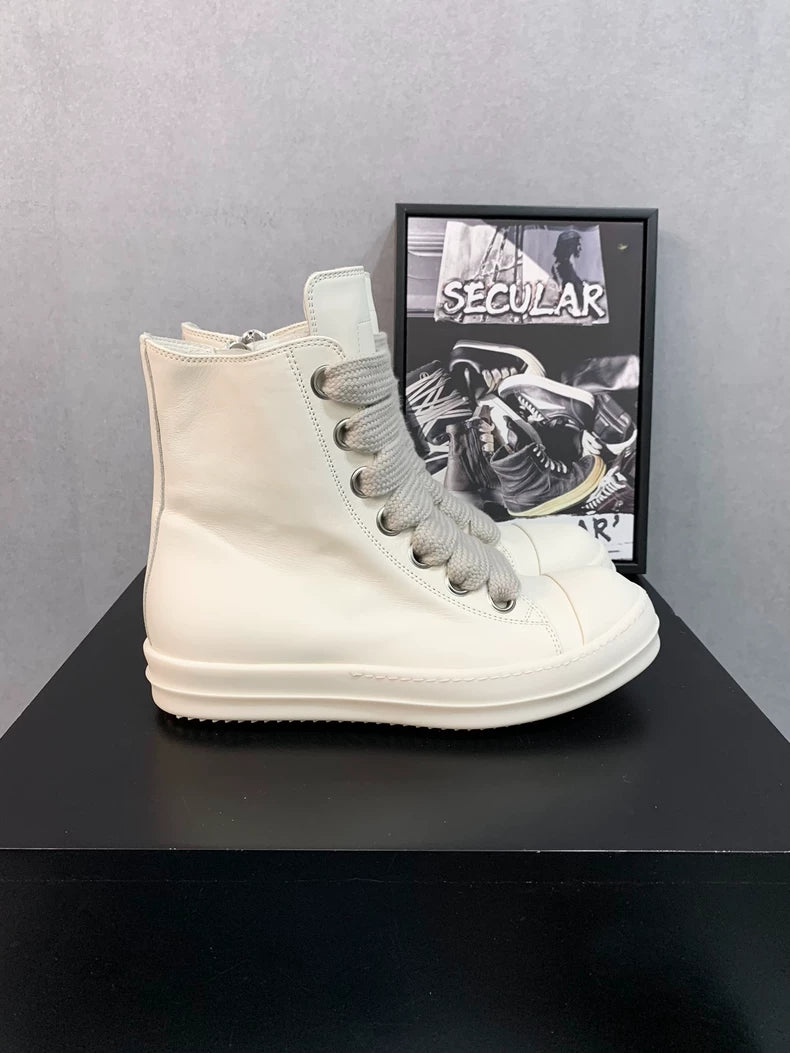 Rick Owens White High-Top Sneakers-yf