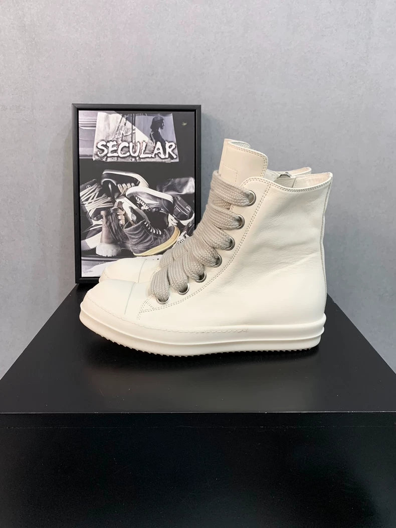 Rick Owens White High-Top Sneakers-yf