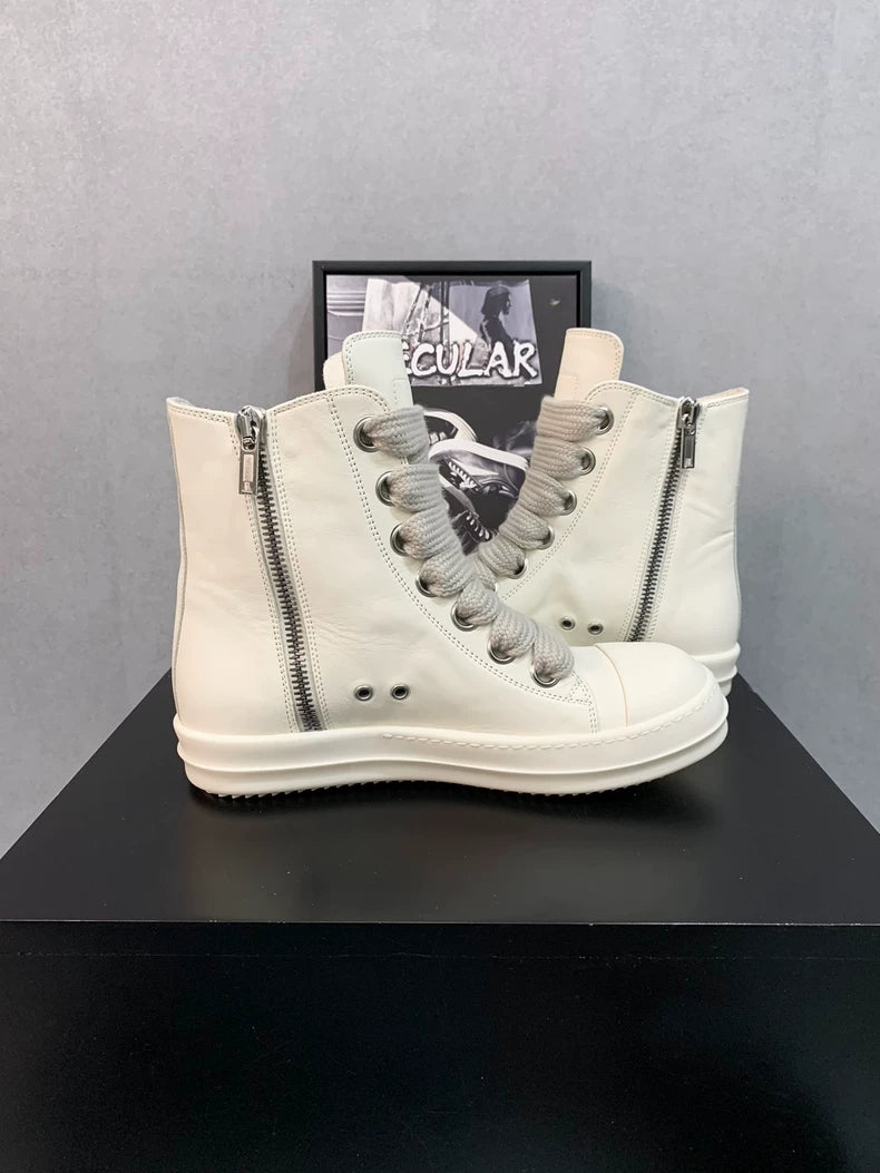 Rick Owens White High-Top Sneakers-yf